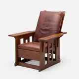 Arts and Crafts Style, Morris chair, c. 2000, oak, leather