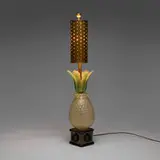 attribution Napoleone Martinuzzi, Pineapple table lamp, c. 1945, glass with gold inclusions, copper