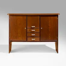 René Gabriel, Cabinet, c. 1950, oak, aluminum