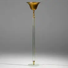 attribution Pietro Chiesa, Floor lamp, c. 1940, glass, brass