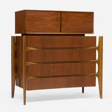 William Hinn, Swedish Guild Collection cabinet with hutch