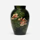 Early Limoges style vase with trumpet flowers by Albert R. Valentien for Rookwood Pottery, sold May 2025