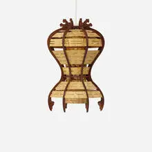 Jorge Pardo, Subscription ceiling lamp, 2003, walnut, pressboard