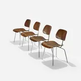 DCMs, set of four by Charles and Ray Eames, rosewood plywood, chrome-plated steel, rubber, plastic, sold Feb 2016