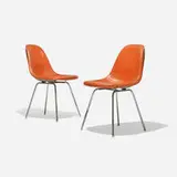 DSX-1s, pair by Charles and Ray Eames, 1950, molded fiberglass, zinc-plated steel, vinyl, rubber, sold Feb 2016