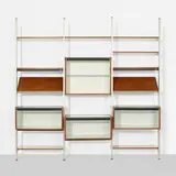 CSS (Comprehensive Storage System) by George Nelson & Associates, 1959, aluminum, walnut, glass, laminate, sold Feb 2016