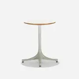 Pedestal occasional table, model 5451 by George Nelson & Associates, 1954, laminate over pressboard, enameled aluminum, sold Feb 2016