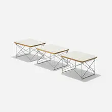 LTRs, set of three by Charles and Ray Eames, laminate over plywood, chrome-plated steel, sold Feb 2016