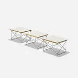 Charles and Ray Eames, LTRs, set of three, 1950, laminate over plywood, zinc-plated steel