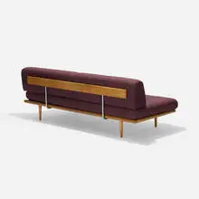 daybed, model 5088 by George Nelson & Associates, c. 1950, upholstery, birch, enameled steel, sold Feb 2016