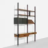 CSS (Comprehensive Storage System) by George Nelson & Associates, 1959, walnut, enameled steel, aluminum, laminated wood, sold Feb 2016