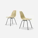 DSXs, pair by Charles and Ray Eames, 1950, molded fiberglass, enameled steel, rubber, sold Feb 2016