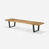 Slat bench, model 4692 by George Nelson & Associates, 1946, birch, lacquered wood, sold Feb 2016