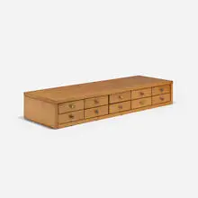 Planner Group jewelry box, model 1502 by Paul McCobb, c. 1950, birch, brass, sold Feb 2016