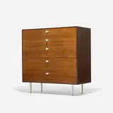 Thin Edge cabinet, model 5240 by George Nelson & Associates, 1952, rosewood, aluminum, porcelain, sold Feb 2016