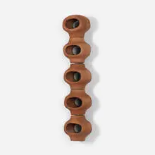 Malcolm Leland, wall-mounted lantern, c. 1961, terracotta, steel