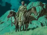 David Mann, Mountain Man, Oil on board