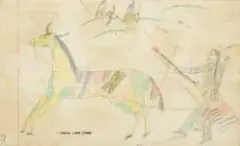 Sioux War Chief, Sioux War Chief, Set of 2 Ledger Drawings