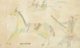 Sioux War Chief, Sioux War Chief, Set of 2 Ledger Drawings