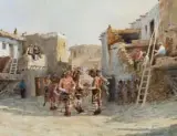 David Halbach, Pueblo Ceremony, Watercolor