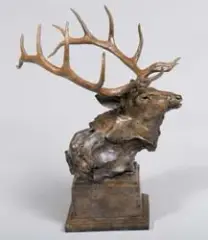 Elk Bust by Sherry Sander, Bronze, cast number 33/35, sold Apr 2017