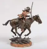 Truman Bolinger, Bringing Out the Beaver Pelts, Bronze, cast number 9/20