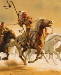 Mort Künstler, Brave Warrior, Oil on board
