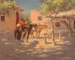 John Hampton, Noon Siesta, Oil on canvas