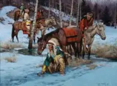 Gary Niblett, Trail of the Blackfeet, Oil on canvas