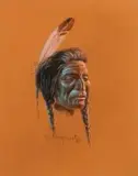 Olaf Wieghorst, Old Warrior, Mixed media