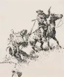 Nick Eggenhofer, Death Wears Six Shooters, Pen & Ink and Pencil