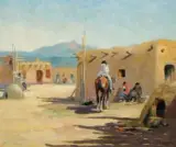 Raphael Lillywhite, Pueblo, Oil on board