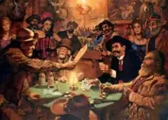 Michael Dudash, Doc Holliday Toasting a Sore Loser, Oil on canvas