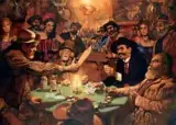 Michael Dudash, Doc Holliday Toasting a Sore Loser, Oil on canvas