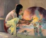 Ei Couse, The Kachina Maker, Oil on canvas