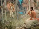 Ei Couse, Call of the Flute (The Love Call), Oil on canvas