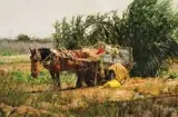 Clark Hulings, Valencia Mule & Cart in Rice Paddies