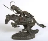 The Cheyenne by Frederic Remington, Bronze, cast number 62, Roman Bronze Works N.Y., sold Apr 2017