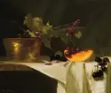 Sherrie McGraw, Brass Pot with Cantaloupe, Oil on board