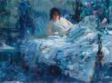 Richard Schmid, Women in Bed, Oil on board