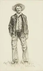Joe Beeler, An Open Range Cowboy, Graphite