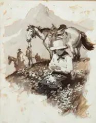 Frank B. Hoffman, Columbine, Gouache