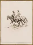 Edward Borein, Cow Pokes, Etching