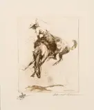 Edward Borein, Who Wins, Etching