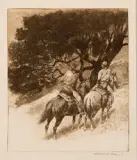 Edward Borein, California Vaqueros, Etching