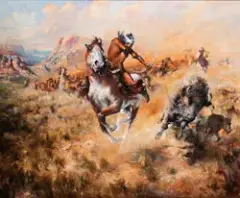 Buck McCain, The Great Hunt, Oil on canvas