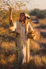 Tom Darro, Berries for Pemican, Oil on canvas