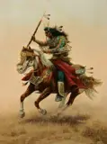 Chuck Dehaan, Crow Ceremonial Dress, Oil on board