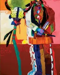 Malcolm Furlow, Indian at the Alter, Oil on canvas