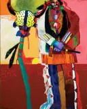 Malcolm Furlow, Indian at the Alter, Oil on canvas